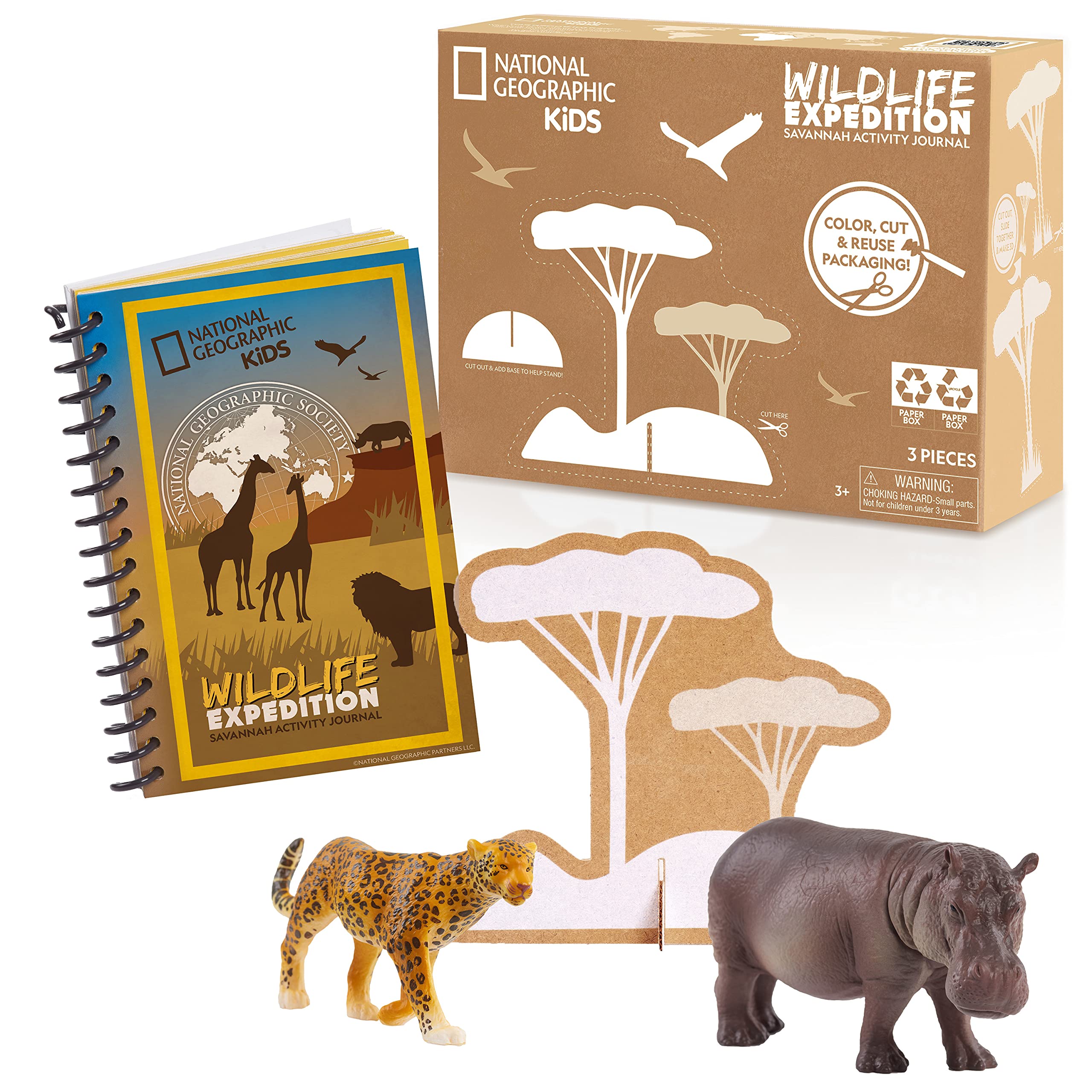 National Geographic Kids Activity Journal Set – African Savannah Wildlife Explorer