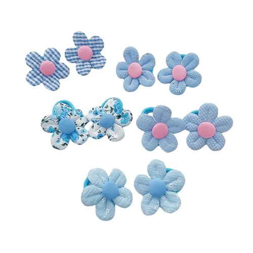 Baby & Kids Flower Hair Ties – 10-Pack No-Damage Elastic Ponytail Holders for Girls
