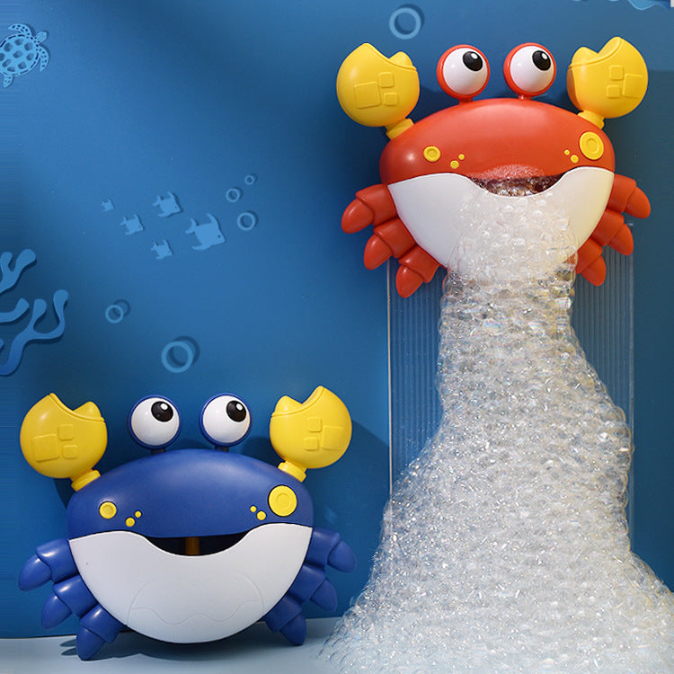 Crab Bubble Machine – Electric Musical Bath Toy for Kids in Red & Blue