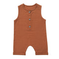 Children's Cotton Linen Solid Color Newborn Romper