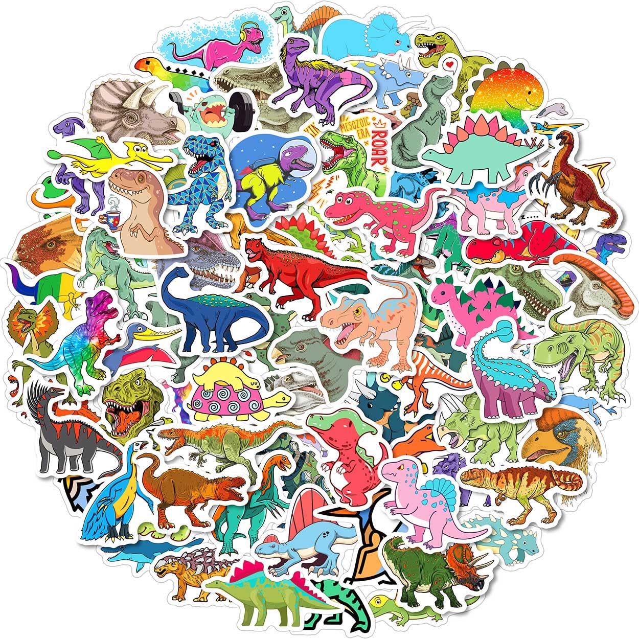 Dinosaur Stickers 100 Pcs Waterproof Vinyl Stickers for Water Bottles Stickers Pack for Kids Cute Stickers for School Students Laptop Kids Friendly