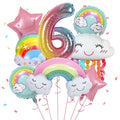Rainbow Cloud Balloon Party Decoration Set – 14-Piece Foil Balloon Kit