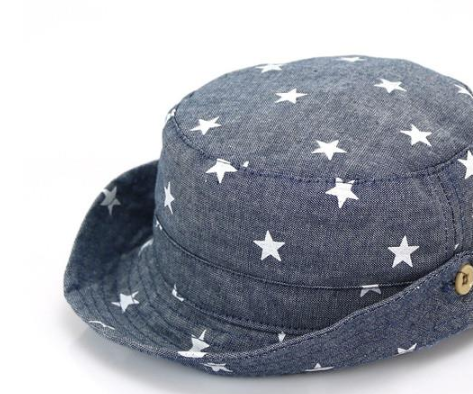 Baby Denim Fisherman Hat | Sun Protection Bucket Hat for Infants 0–6 Months