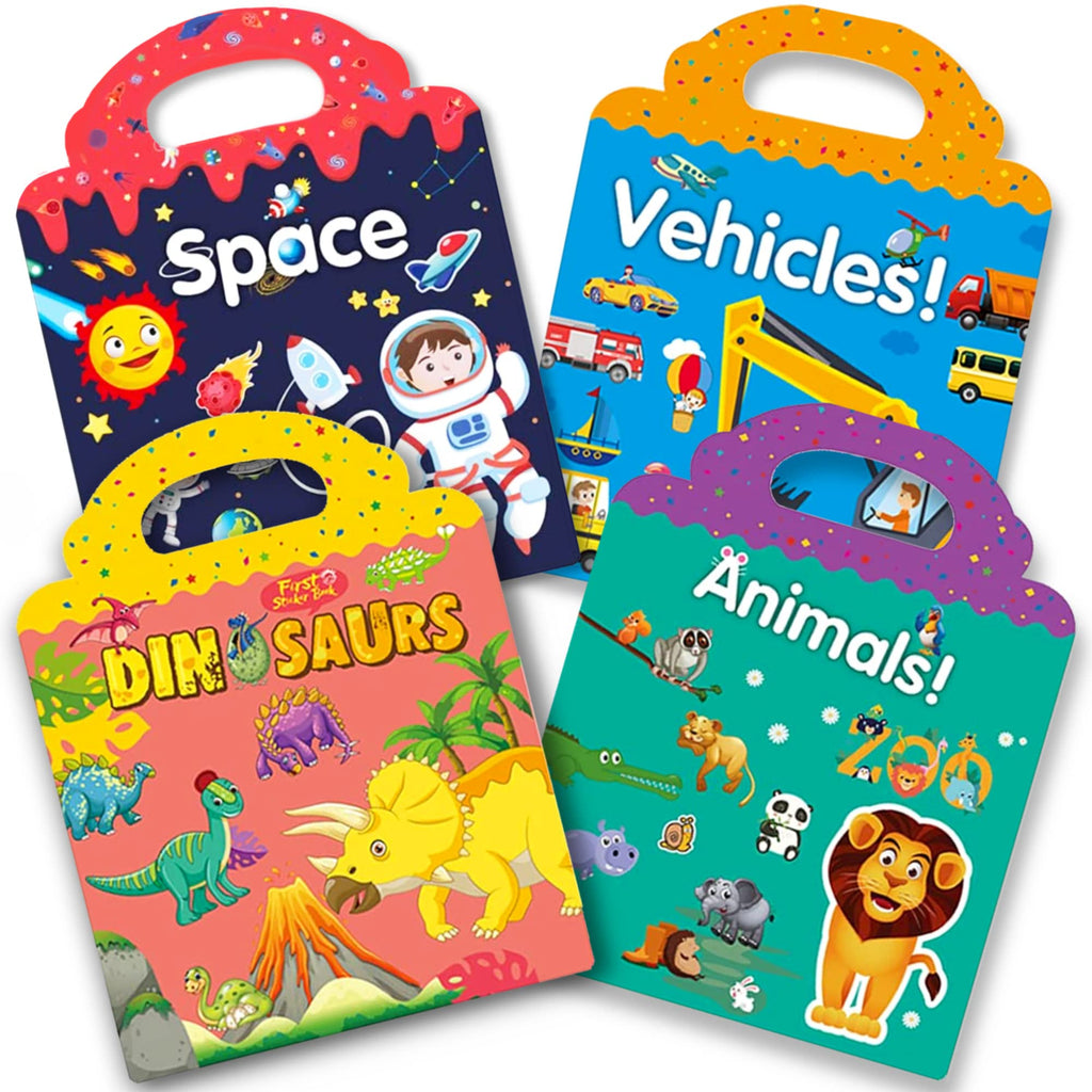 Reusable Sticker Activity Book for Kids | 4 Themes for Ages 1–4