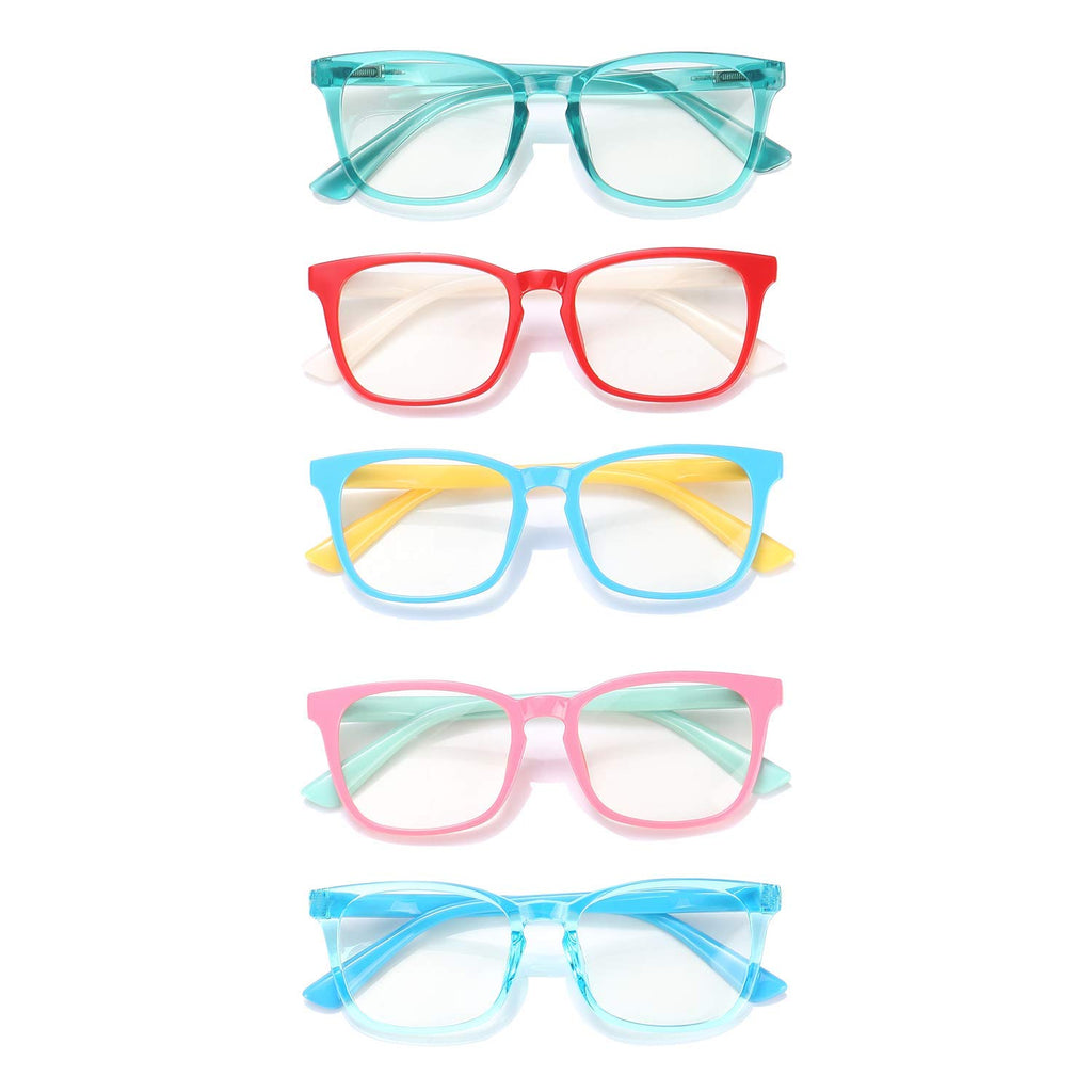 CHEERS DEVICES Blue Light Glasses for Kids Boys Girls Teens - 5 Pack Computer Glasses with Unbreakable Frame and Anti-Glare - blue light glasses for teen girls lentes de sol para niños (Age 3-8)