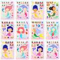 24 Sheets 8.27×5.9 Make Your Own Mermaid Stickers for Kids Toddlers Make a Face Stickers for Kids Party Favors Activities