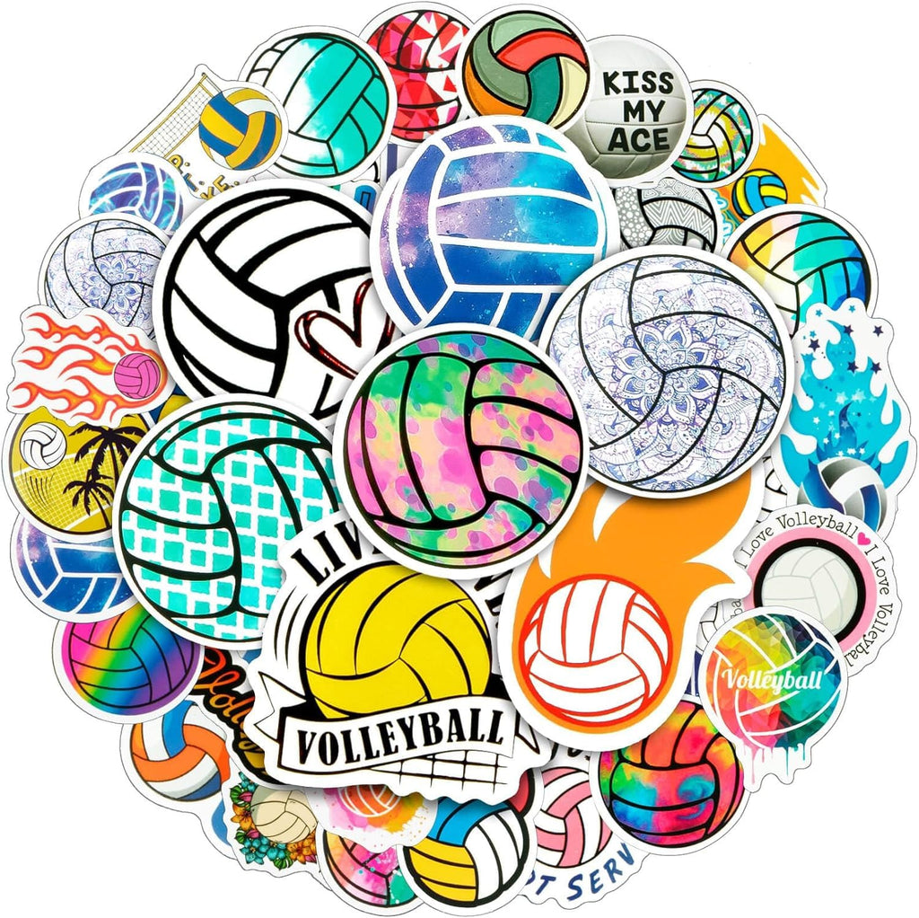 Volleyball Stickers 150-Pack – Waterproof Vinyl Sports Stickers for Kids & Teams
