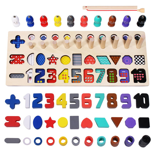 89-Piece Wooden Math Learning Toy Set | Montessori Number Puzzle for Kids Ages 1–5