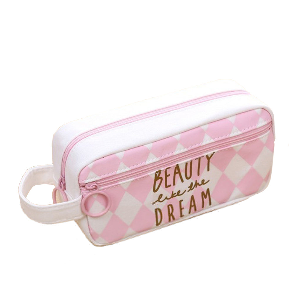 Fresh Canvas Pencil Case |  Pattern Zipper Pouch for Students & Everyday Use