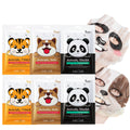 Evolvique 6 Pcs Animal Character Sheet Masks - Hydrating Face Masks Skincare - Sto-cking Stu-ffers for Women - Face Mask Skin Care - Teen Girl Gifts - Spa Party Moisturizing Facial mask