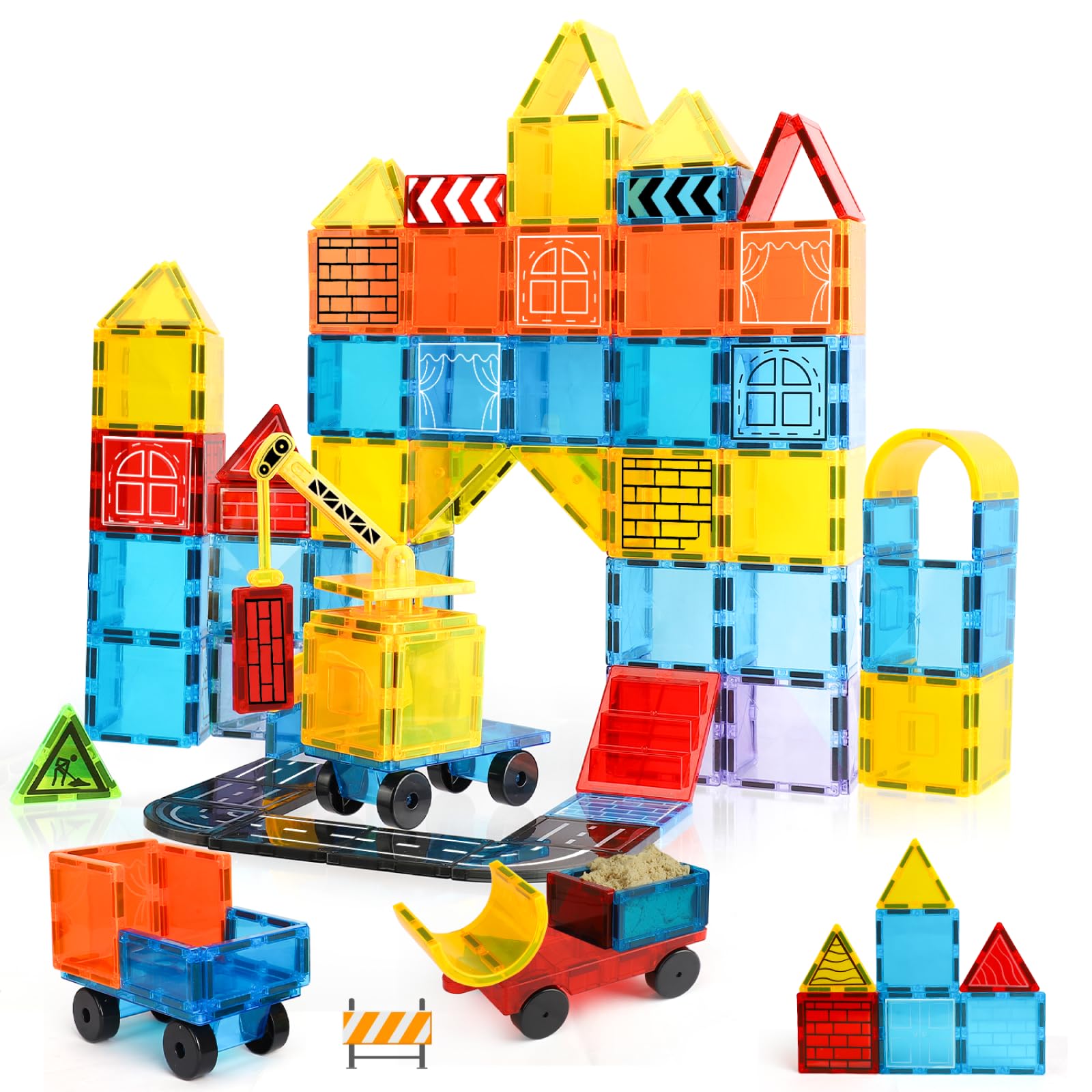 TOY Life 45-Piece Magnetic Tiles Set – STEM Building Toy for Kids Ages 3+