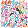 Mermaid Stickers 50-Pack – Waterproof Vinyl Marine Life Stickers for Kids
