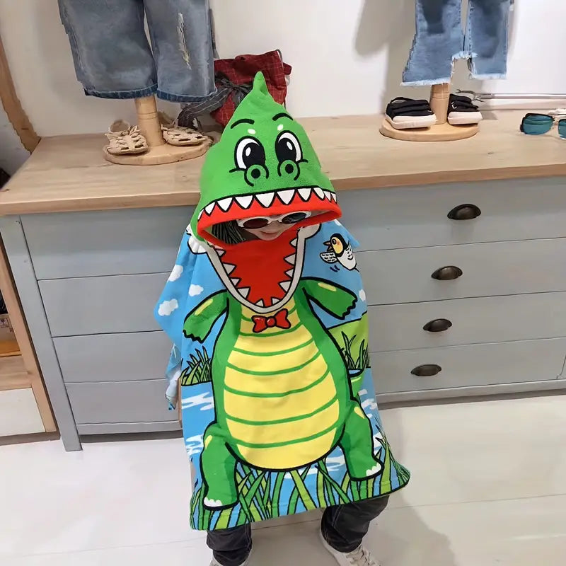 Large Kids Bath Towel Cape – Wearable Hooded Towel for Bath, Pool & Beach