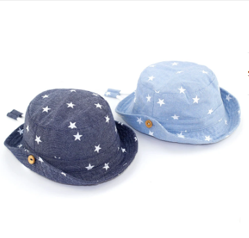 Baby Denim Fisherman Hat | Sun Protection Bucket Hat for Infants 0–6 Months