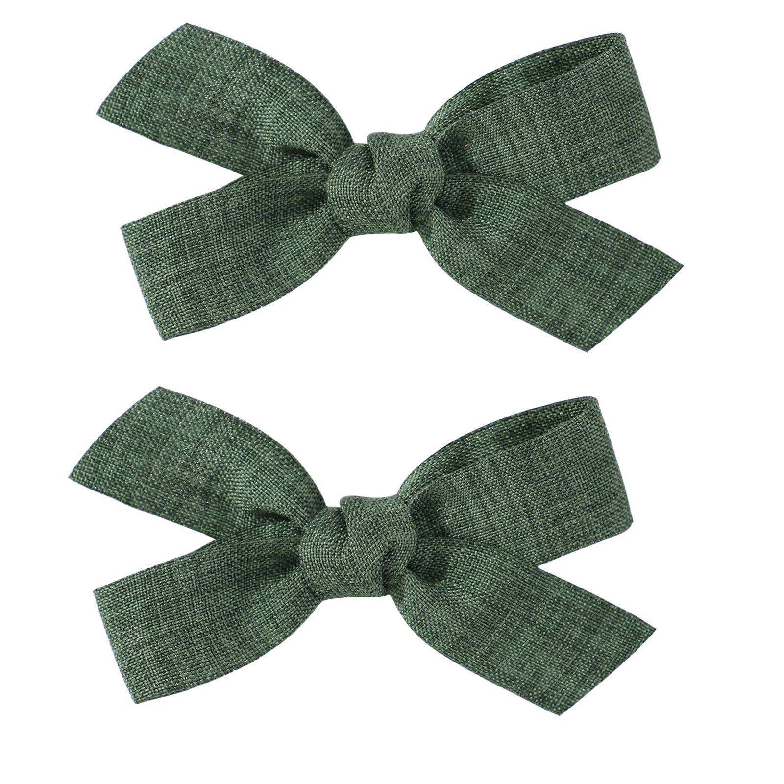 ZOONAI 2.75 Inch Baby Girls Hair Bows Clips Hairpin Headwear Toddler Little Teen Girls Hair Accessories - Set of 2 (Green)