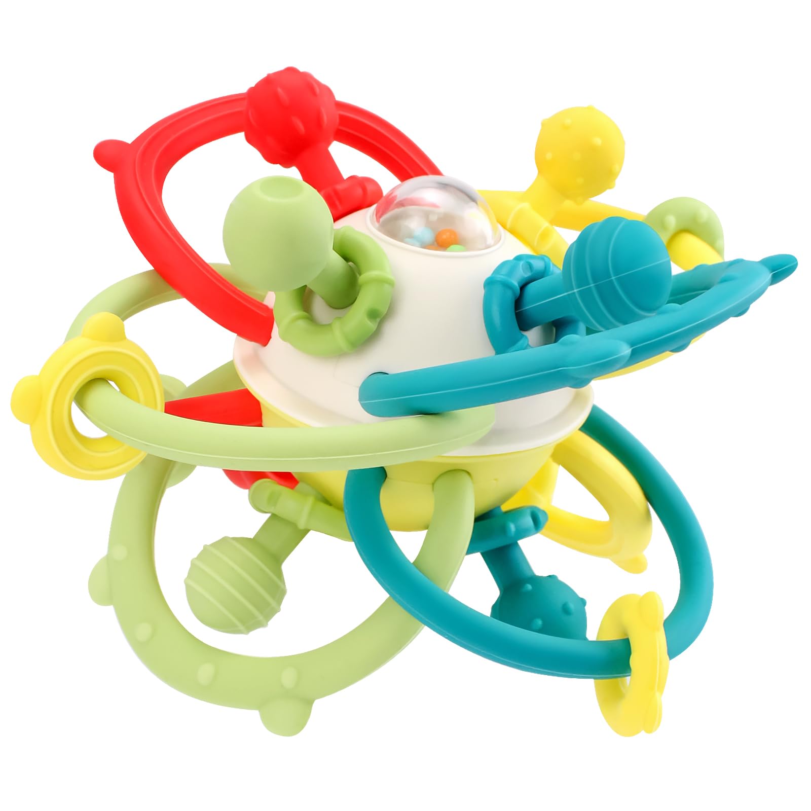 Silicone Sensory Teething Rattle Ball Set | Montessori Baby Toy