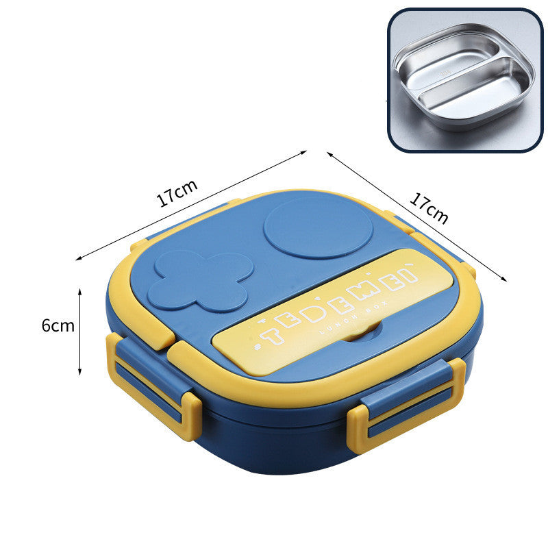 Kids Stainless Steel Insulated Compartment Lunch Box – Portable School Lunch Box in Blue & Pink