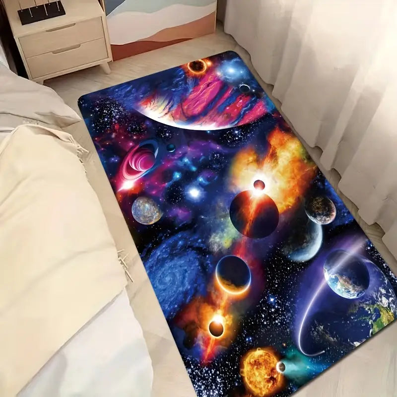 Cosmic Planet 3D Gaming Area Rug for Teen & Kids Room Decor