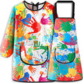 Kids Waterproof Art Smock – Long Sleeve Painting Apron with Pocket in Pink & Blue