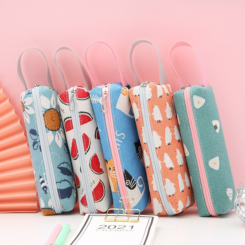 Canvas Pencil Case | Portable Zipper Pouch for Students, Artists & Professionals