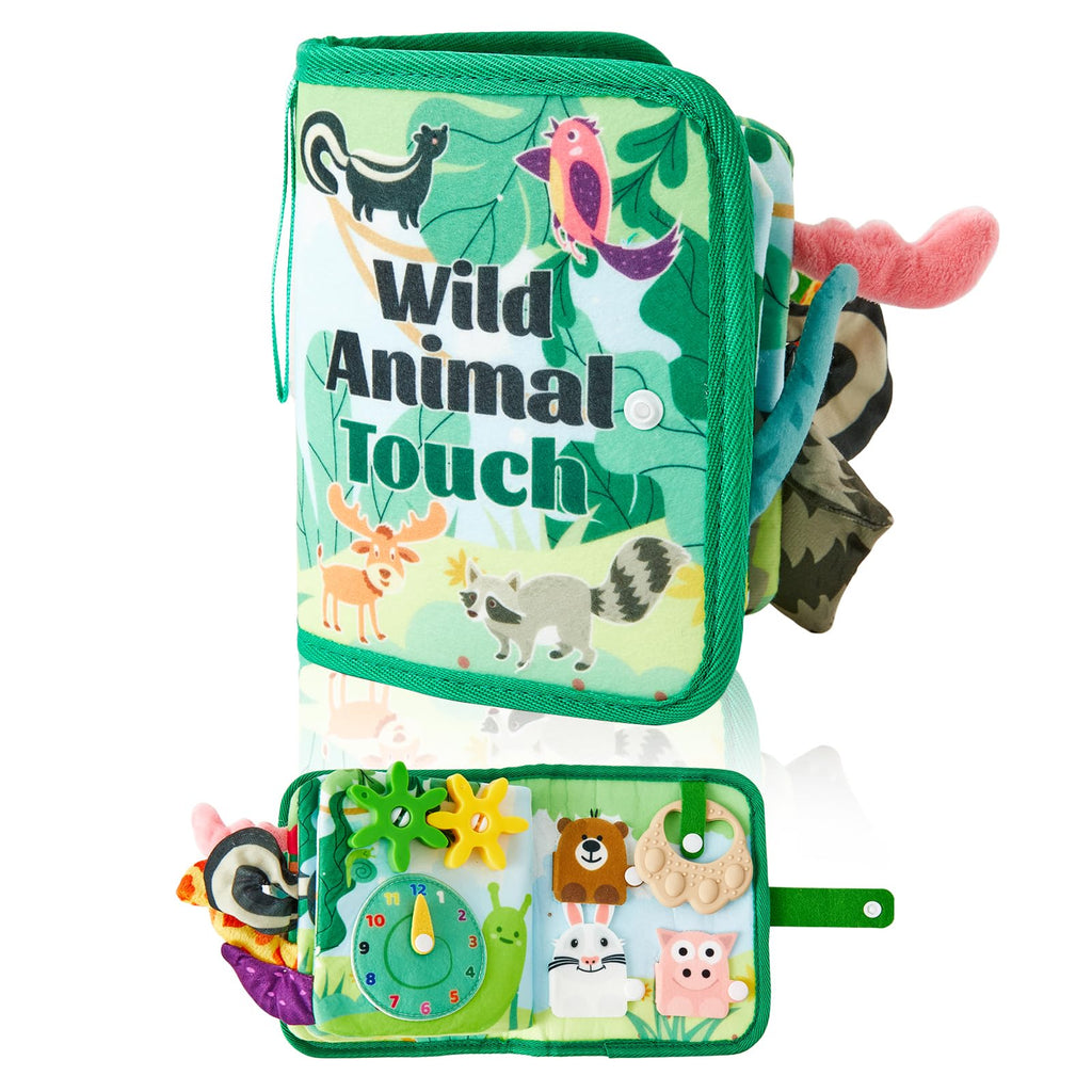 Baby Cloth Book– Soft Sensory Toys with Crinkle Sound & Animal Theme