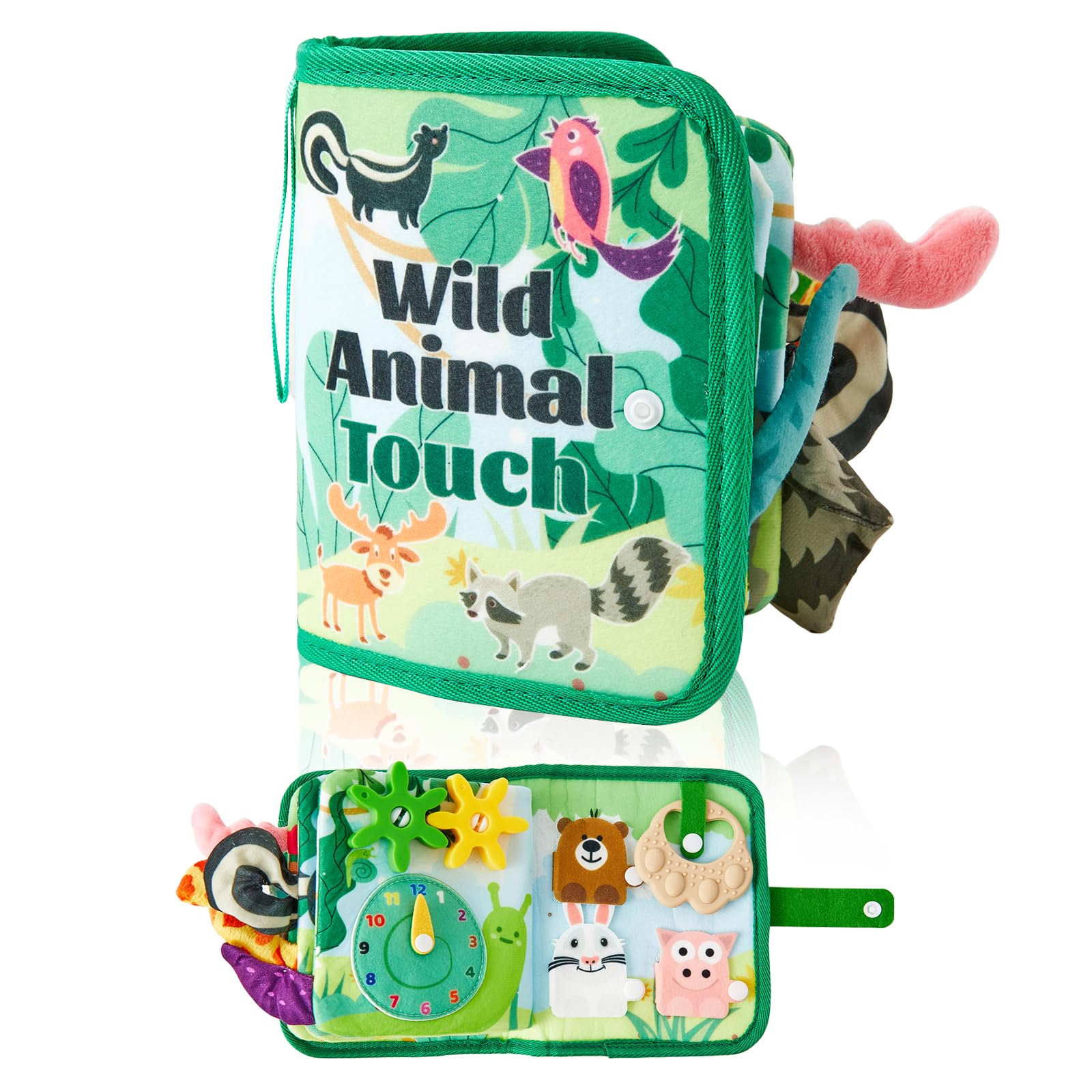 Baby Cloth Book– Soft Sensory Toys with Crinkle Sound & Animal Theme