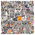Raccoon Stickers Bulk 50-Pack – Waterproof Vinyl Kawaii Animal Stickers for Kids