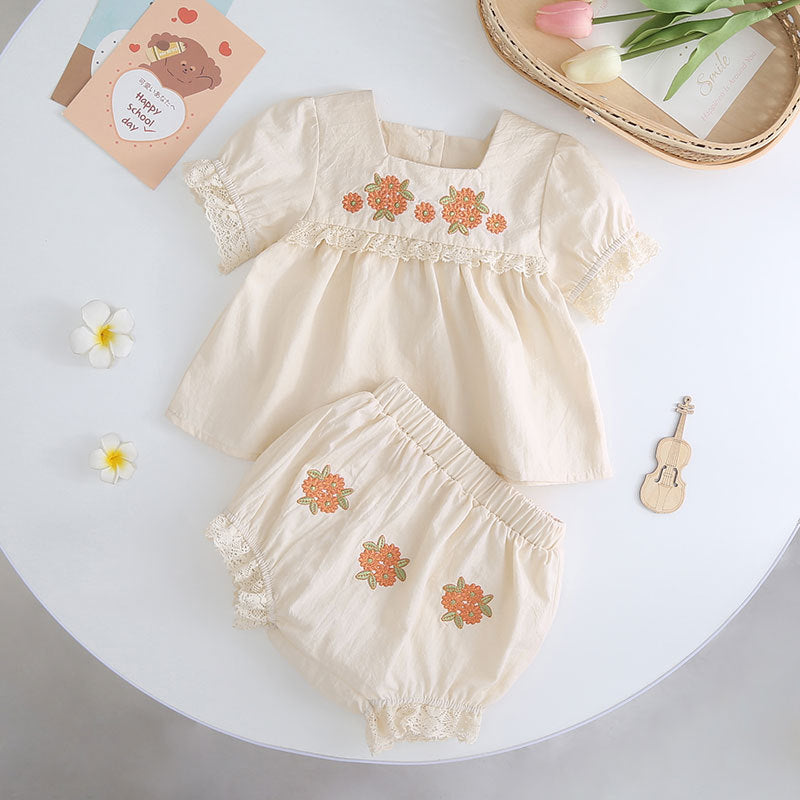 Summer Baby Romper – 100% Cotton Short Sleeve Triangle Crawling Suit
