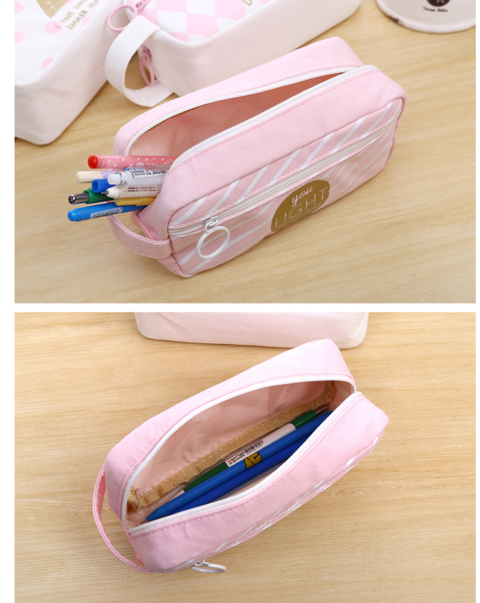 Fresh Canvas Pencil Case |  Pattern Zipper Pouch for Students & Everyday Use