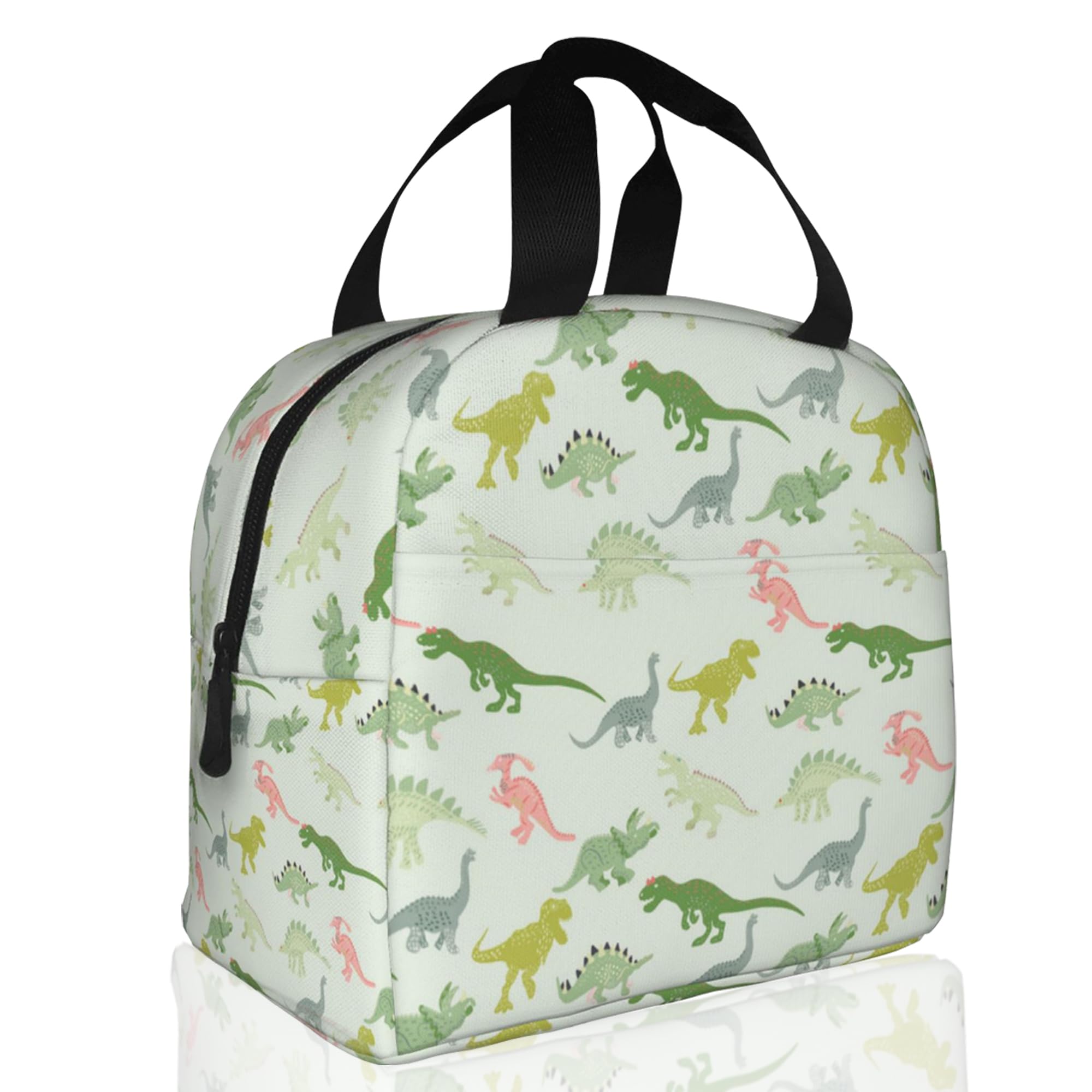 Insulated Green Dinosaur Lunch Bag | Leakproof Lunch Box for Kids, Boys & Girls