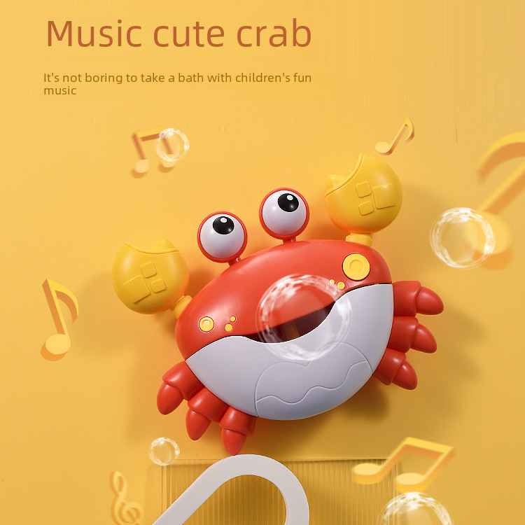 Crab Bubble Machine – Electric Musical Bath Toy for Kids in Red & Blue