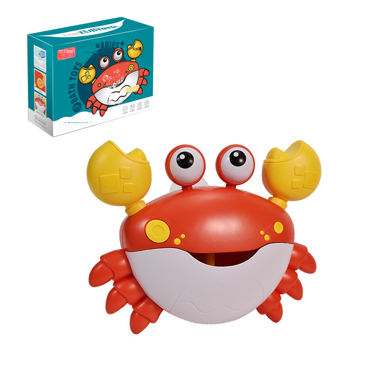 Crab Bubble Machine – Electric Musical Bath Toy for Kids in Red & Blue
