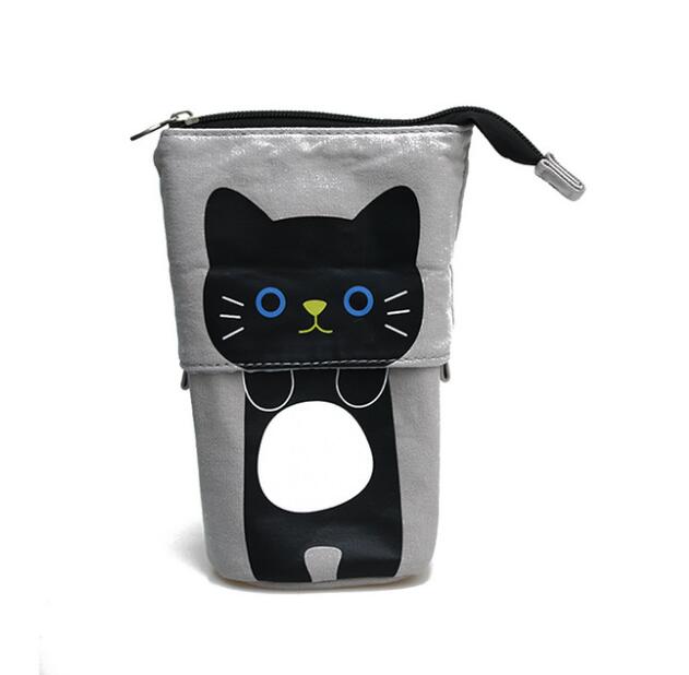 Cute Cat Fashion Pencil Case | Portable Canvas Zipper Pouch for School & Travel