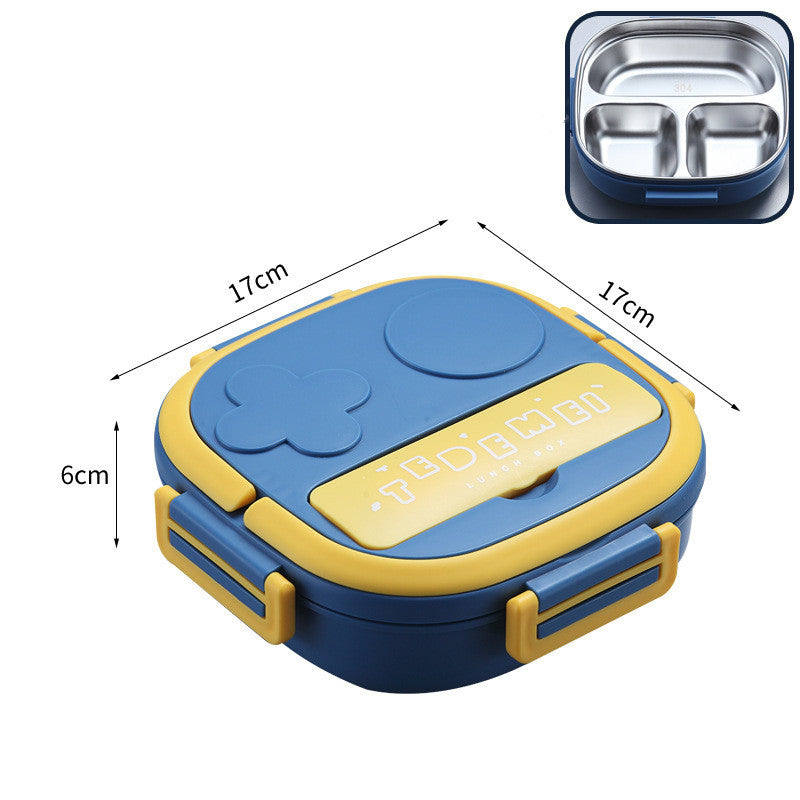 Kids Stainless Steel Insulated Compartment Lunch Box – Portable School Lunch Box in Blue & Pink