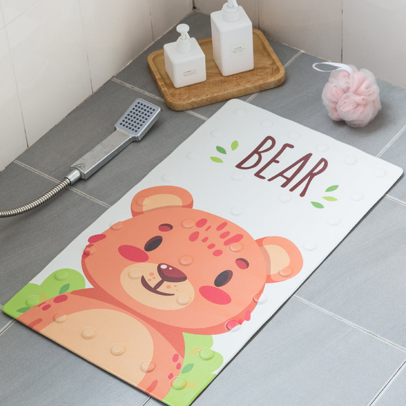 Kids Anti-Slip Bath Mat – Cartoon Design Non-Slip Tub Mat with Suction Cups