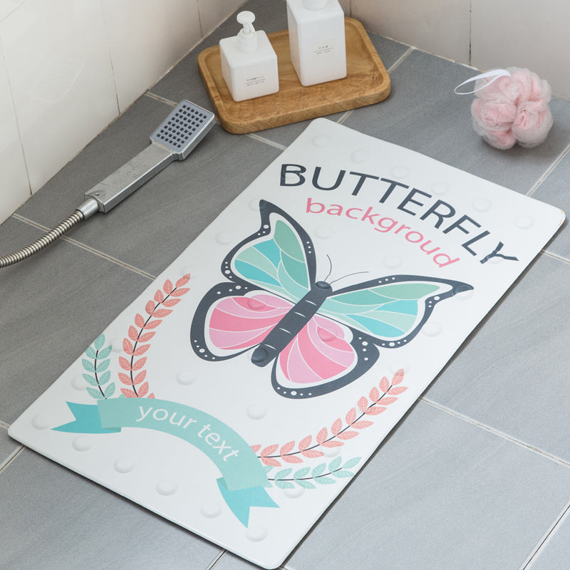 Kids Anti-Slip Bath Mat – Cartoon Design Non-Slip Tub Mat with Suction Cups