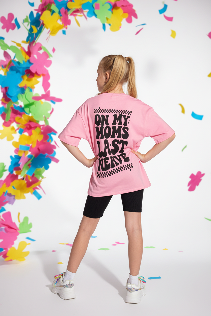 Girls Letter Print T-Shirt | Soft Stretch Casual Tee for Kids & Tweens
