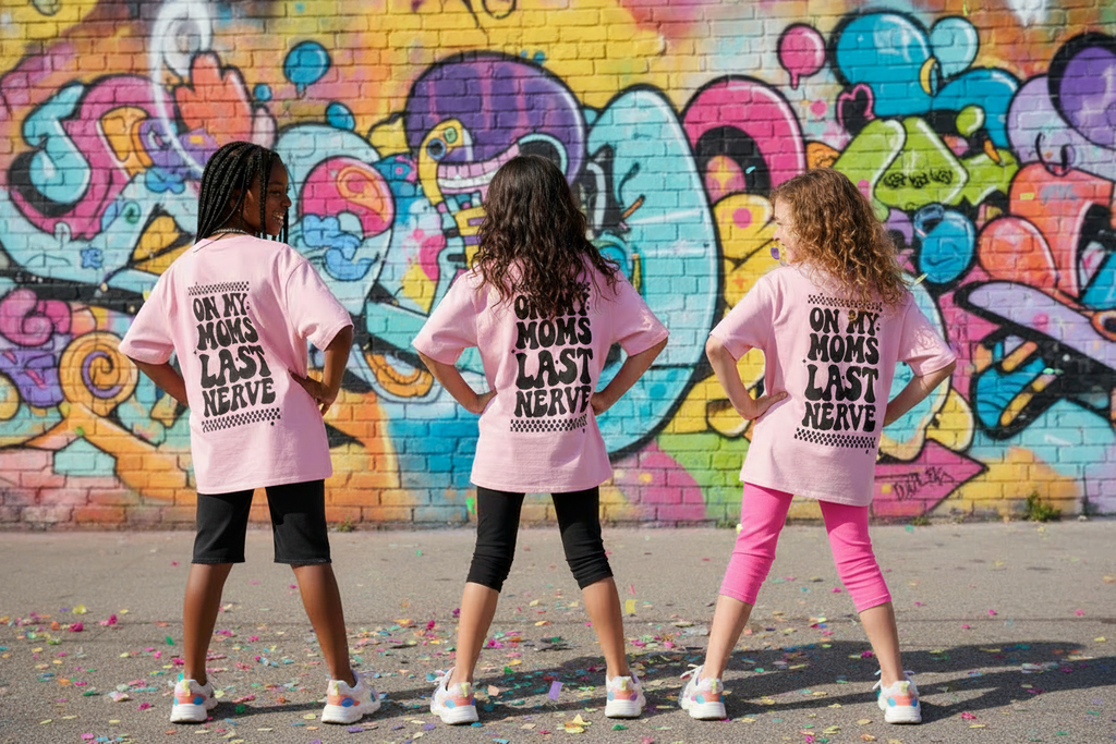 Girls Letter Print T-Shirt | Soft Stretch Casual Tee for Kids & Tweens
