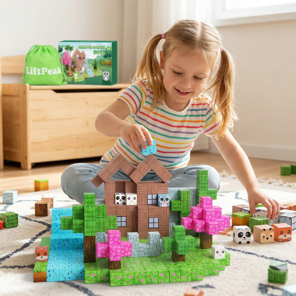 100-Piece Magnetic Building Blocks Set – STEM Toy for Kids Ages 3+