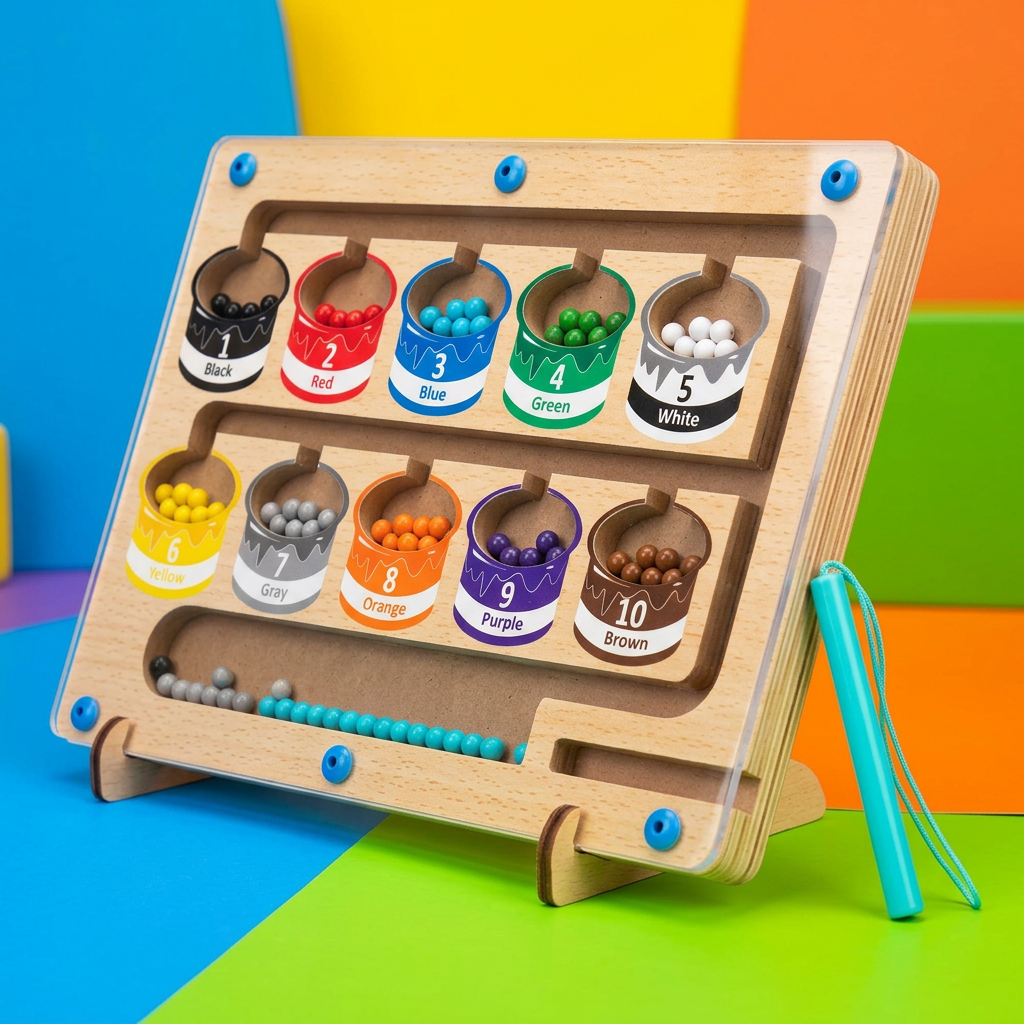Wooden Color Classification Magnetic Counting Toy – Early Math Learning for Toddlers