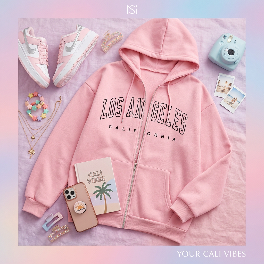 Los Angeles Zip-Up Hoodie for Teen Girls & Tweens