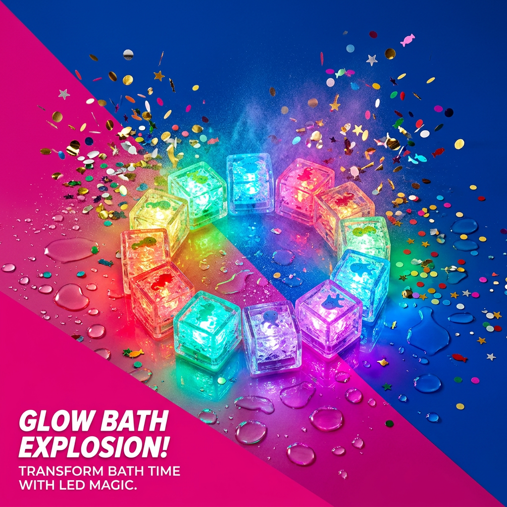 Glowing Bath Toys – Waterproof Light-Up Magic Ice Cubes for Kids