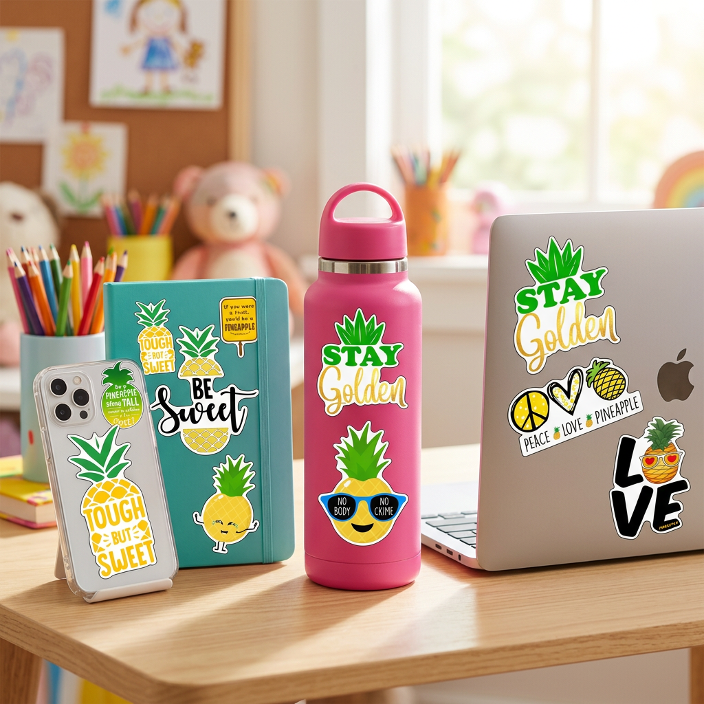 Leann Michael Pineapple Stickers Pack – Waterproof UV-Resistant Vinyl Stickers