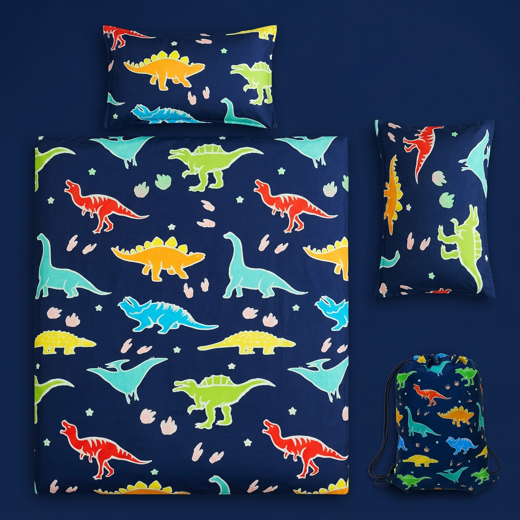 Glow in the Dark Dinosaur Blanket – 50x60" Plush Dino Blanket with Storage Bag