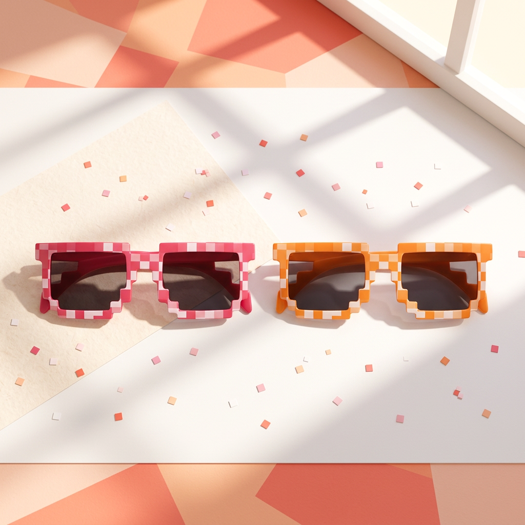 Building Blocks Mosaic Sunglasses – Fun UV Protection for Kids & Teens