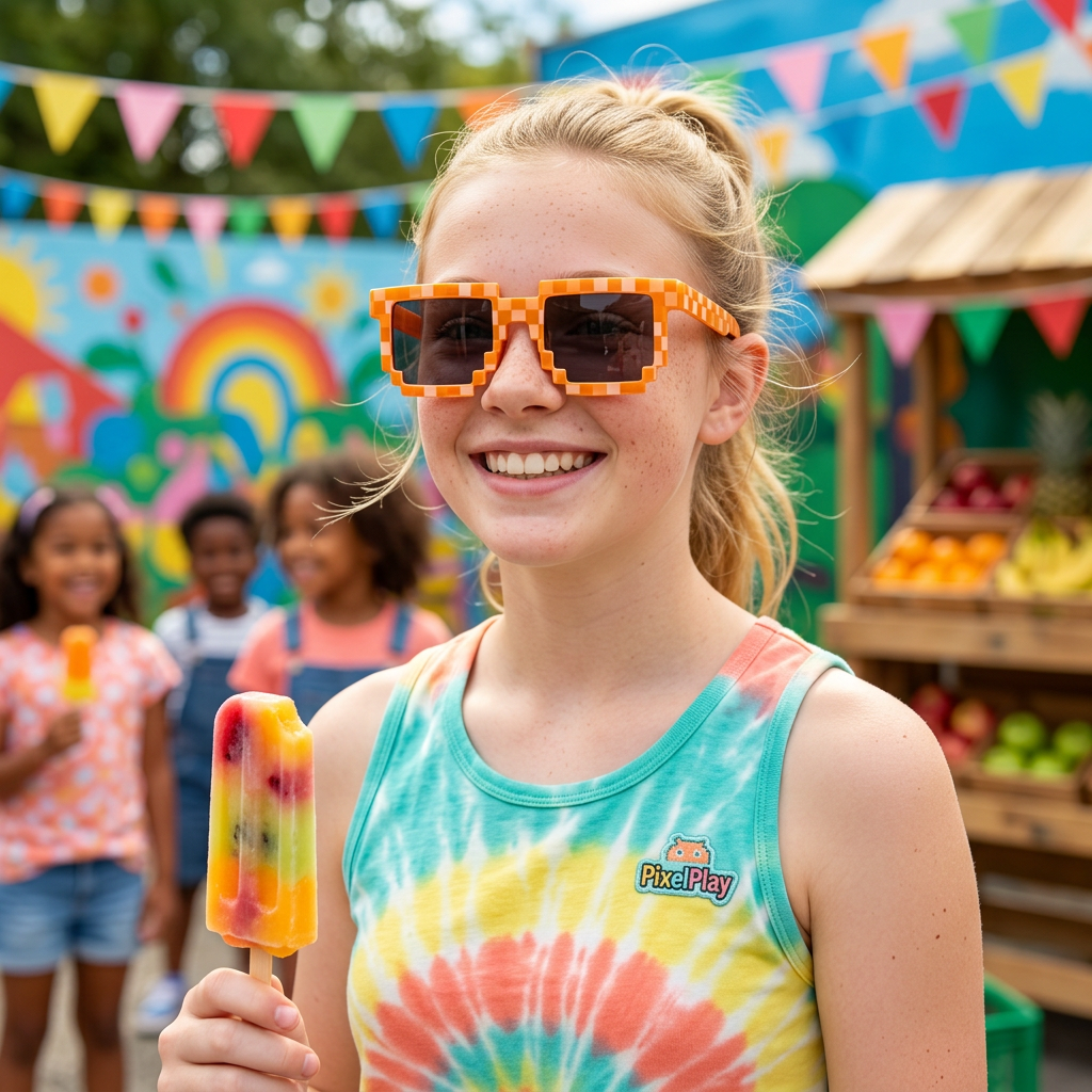 Building Blocks Mosaic Sunglasses – Fun UV Protection for Kids & Teens