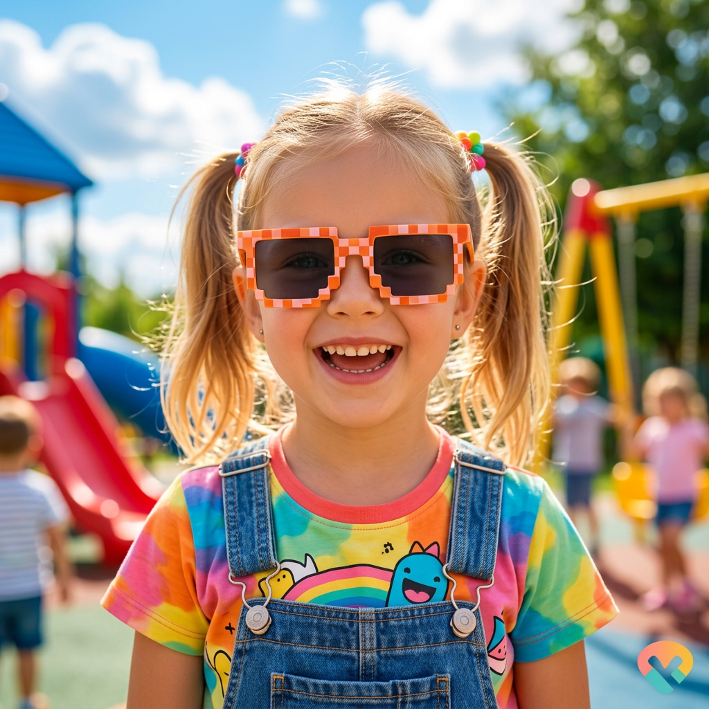 Building Blocks Mosaic Sunglasses – Fun UV Protection for Kids & Teens