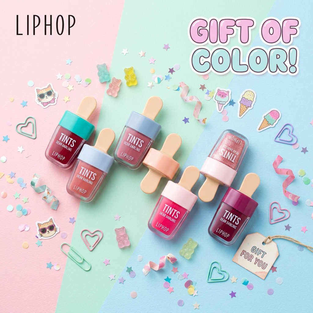 Ice Cream Lip Gloss Set – 6 Shades, 24-Piece Matte Velvet Moisturizing Lip Gloss