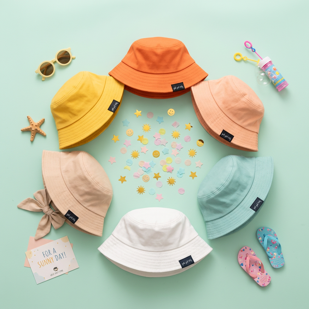 Girls Tie-Dye Fisherman Sun Hat – Lightweight Cotton Sun Hat for Kids Ages 2–4