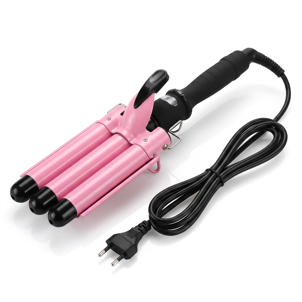 Triple Barrel Hair Curler Iron – Nano-Titanium Ceramic Waver with LCD Temperature Control